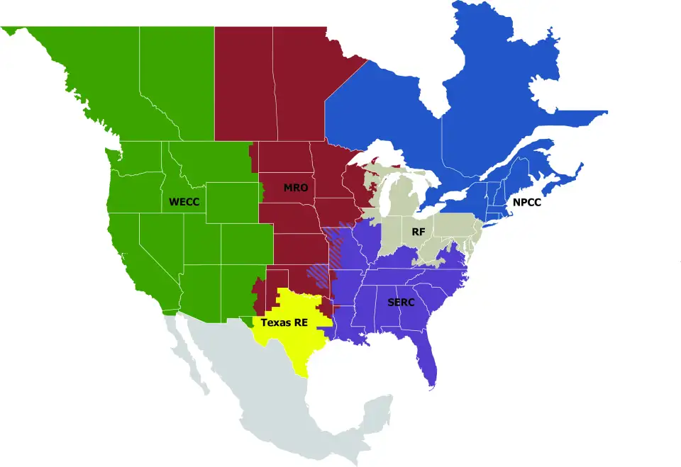 Figure 7. Map of NERC Regions, including the Western Interconnection (WECC). Source: EPA