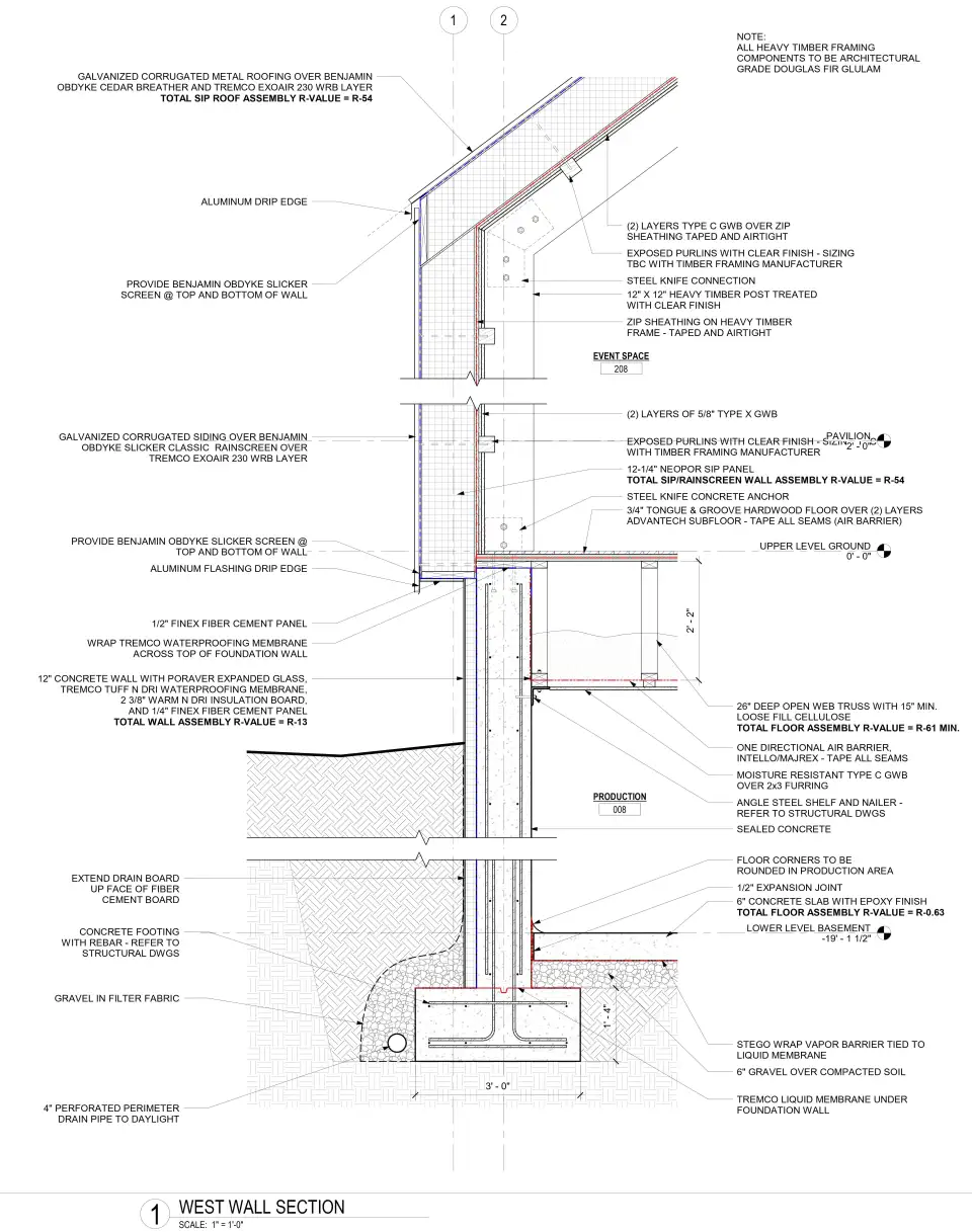 Seminary Hill Typical Wall Section   Credit River Architects