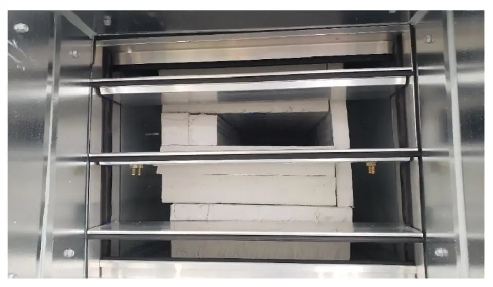 Figure 9: Image showing the interior insulation installed in the duct. The insulation was required to reduce the effective duct diameter in order to avoid excessive heat gain.