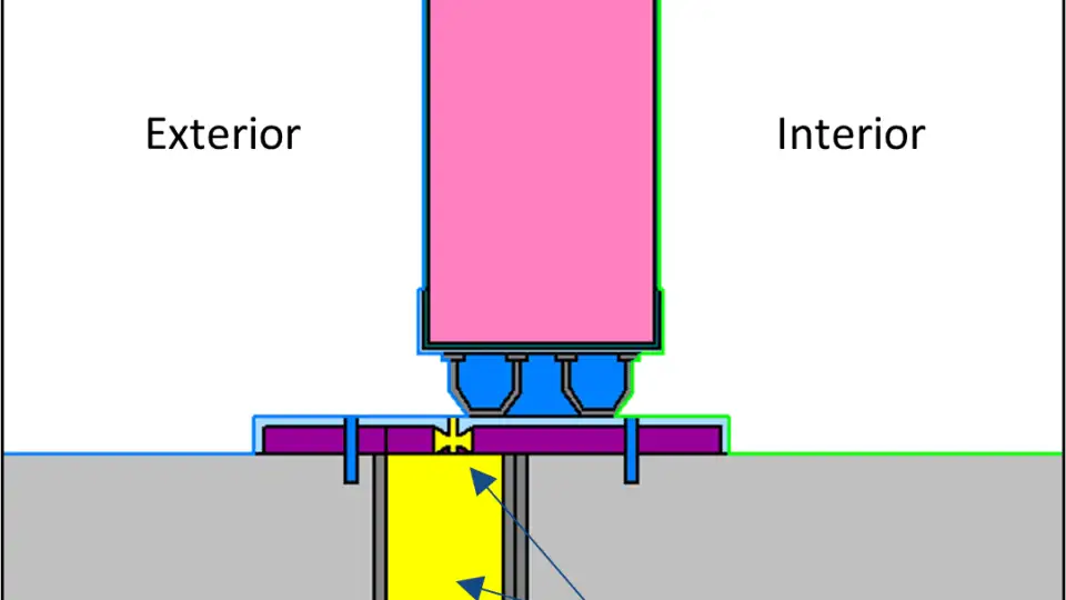 Figure 6   Model of Door Sill with Thermal Break in Yellow